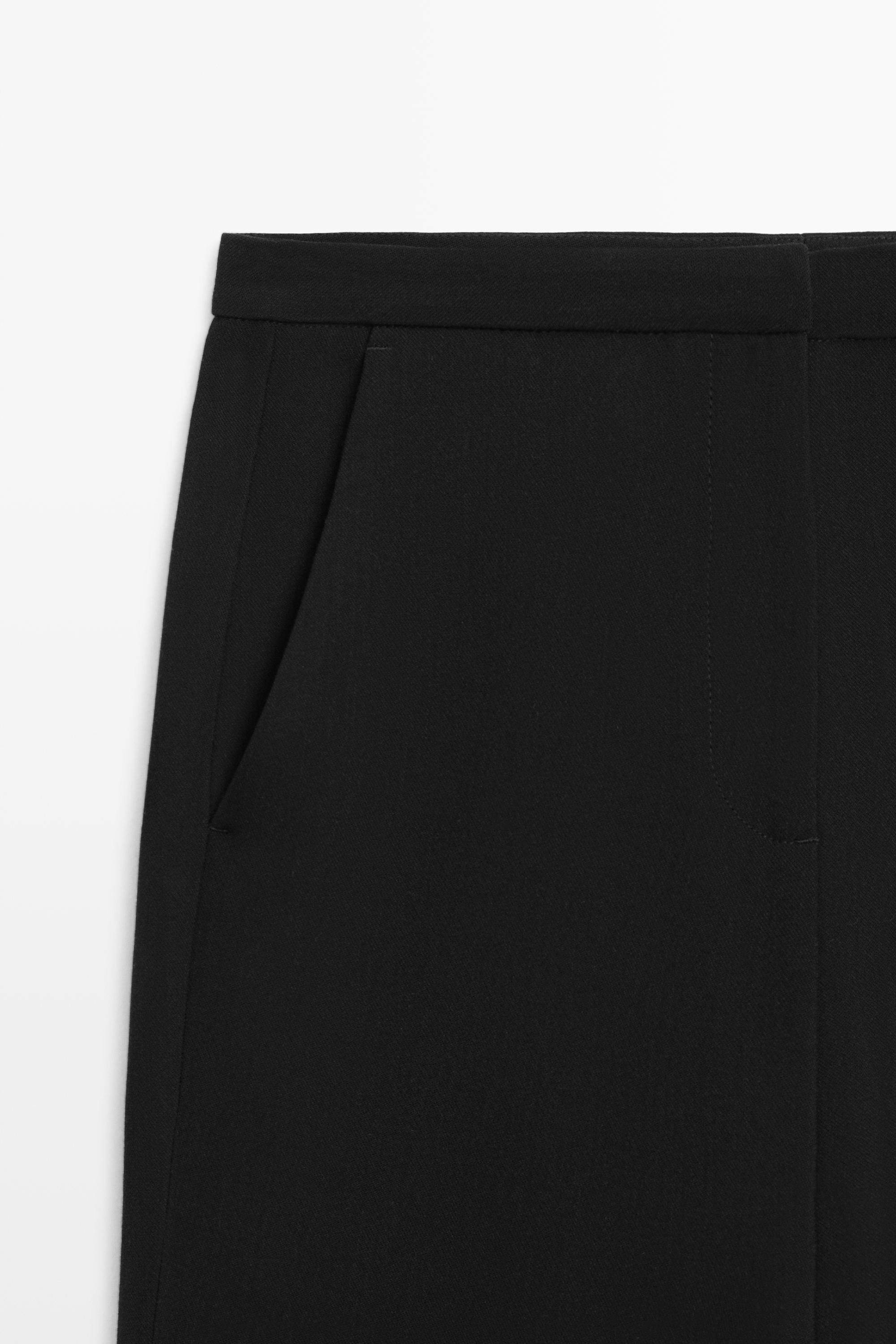 Pantalon capri à revers